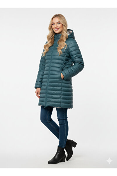 Cb Made In Italy Viola&C İtalyan Tasarımı Çift Taraflı Kapüşonlu Şişme Mont