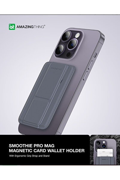 Alot أميزينج ثينج كفر هاتف محمول برو ماج بمحفظة مغناطيسية -لون رمادي