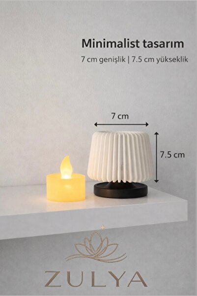 zulya Modern Dekoratif Tealight Mumluk – Sıcak Işık Yayan Şık Tasarım | 7 × 7...