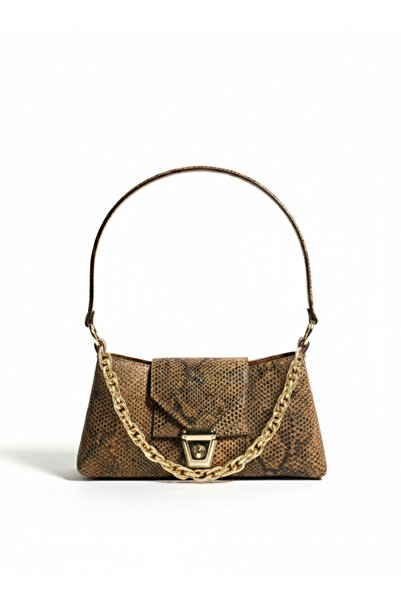 Bleebe Yılan Derisi Desen Zincirli Kadın El Çantası