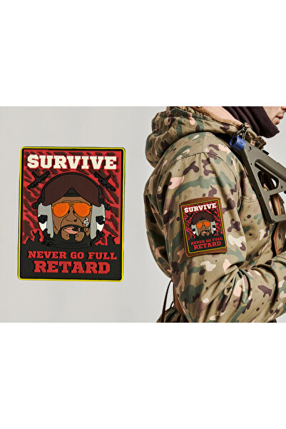 ALKAN ASKERİ MALZEMELER VE TEKSTİL Survive Never Go Full Retard Yazılı Siliko...