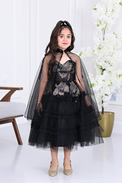 modern designer فستان بناتي ملكي كيب