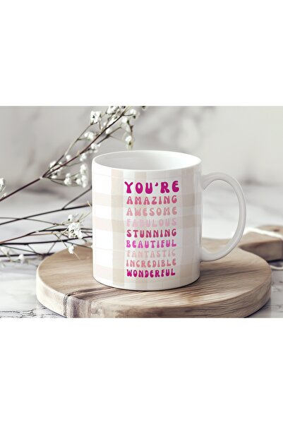 Beramussa You'Re Amazing Written Typography Design Mug – Motivational and Pos...