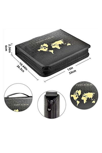 Generic كتاب تجميع العملات، حافظة لهواة الجمع، 200 جيب للعملات