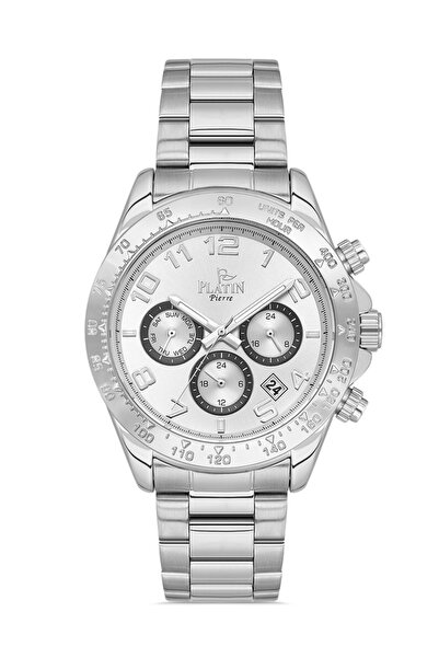 Platin Pierre ساعة يد رجالية من HDS-PL-1226GA-A1 بسوار فولاذي ووظائف متعددة