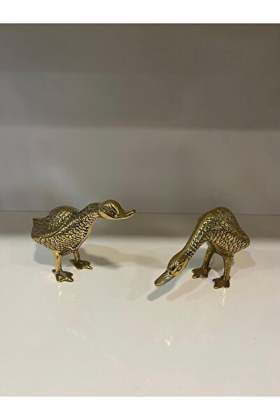 STİLARS Dekoratif Pirinç 2'li Ördek 20x10 cm