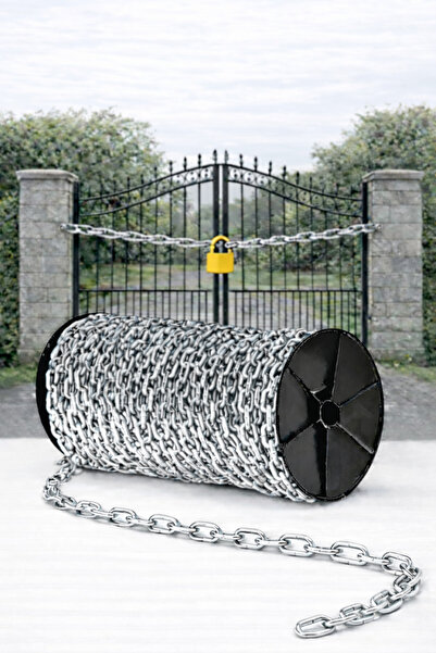Vi Caro 10 mm Galvaniz Zincir 2 Metre Paslanmaz Çelik Sanayi Zinciri Bahçe At...