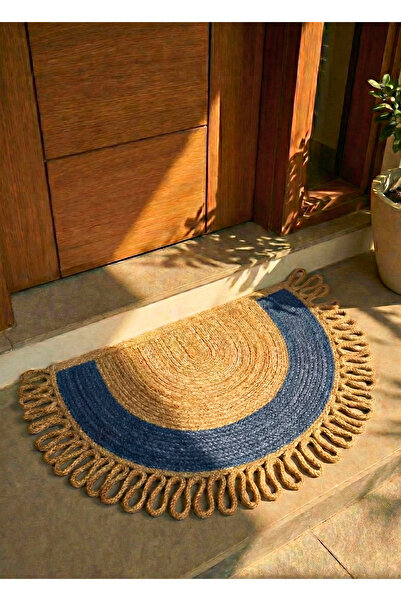 sfb Lunaloop Half Moon Jute Doormat Handmade Front Door Bath Balcony Rug Cara...