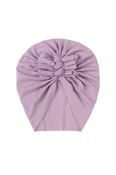 Superbaby Caciulita lila tip turban cu trei fundite