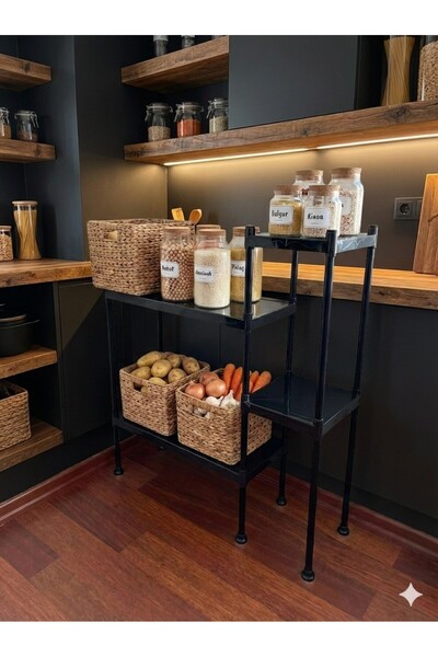 Lider Tunç TUNİVA LİORA Mutfak Rafı Malzeme Dolabı 4 Raflı Mikrodalga Fırın R...