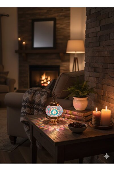 Solenza Dekoratif Saray Işığı Mozaik Masaüstü Osmanlı Lamba