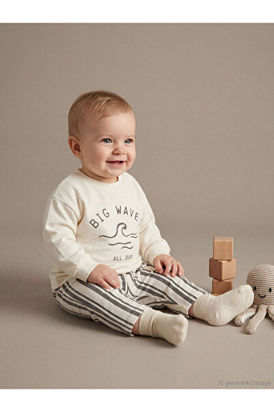 LC Waikiki Printed T-Shirt and Pants for Baby Boys