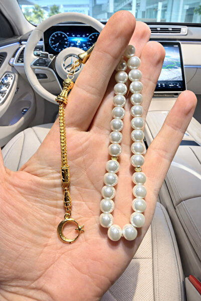 A-STİL TAKI Men's Gift Box Wrist-Length Crescent and Star Gold-Plated Rosary