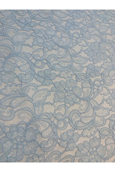 Yiğit Kumaş Baby Blue Cordone Lace Fabric – Floral Pattern