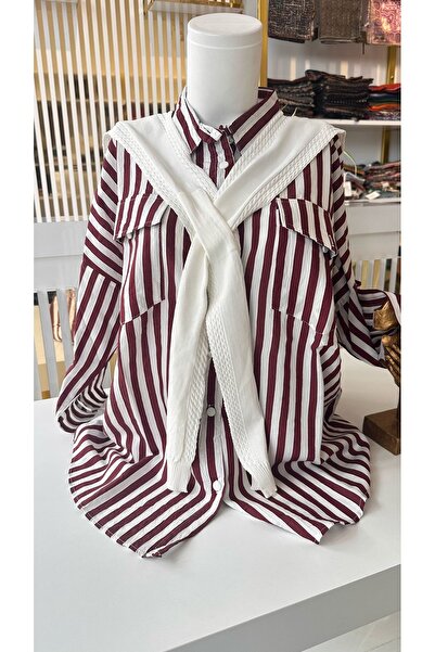 EB SCARF Джобна детайлна шалче украсена ленена риза