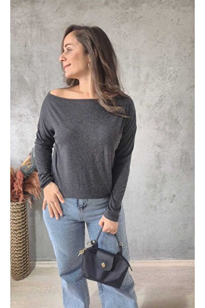 Butik KAYIK YAKA YÜNLÜ BLUZ