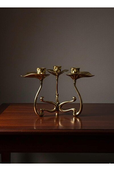 STİLARS 3 Kollu Pirinç Mumluk 19*2