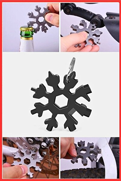 PAZAROLAY Multi-Purpose Allen Screwdriver Set Steel Portable Snowflake Keycha...