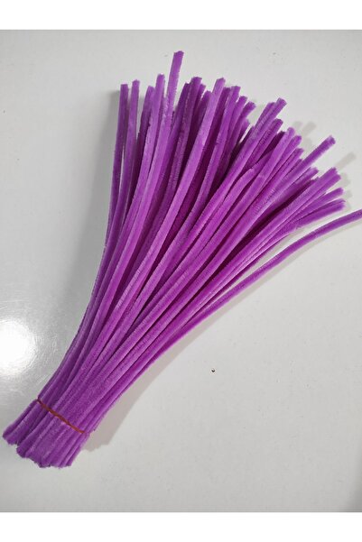 hyc heryerçiçeklenir 100 Pieces of Magenta Chenille, Fuzzy Wire Suitable for ...