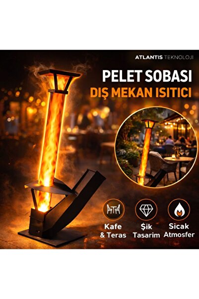 ATLT ATLANTİS ROKET FÜZE PELET SOBA CAMLI MODER DIŞ MEKAN BAHÇE TERAS CEFETAR...