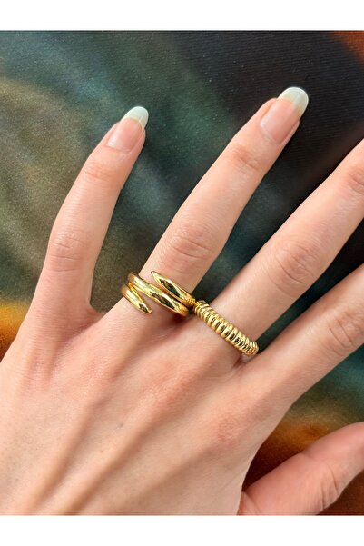 Vitastyle طقم خواتم قابل للتعديل مكون من قطعتين