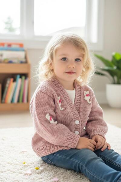 Charme Elegant el örgüsü bebek ceket