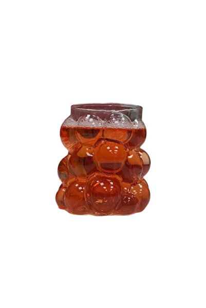 PAZAROLAY Grape Pattern Glass Cup - Embossed Soft Drink Coffee Cup 1Pcs