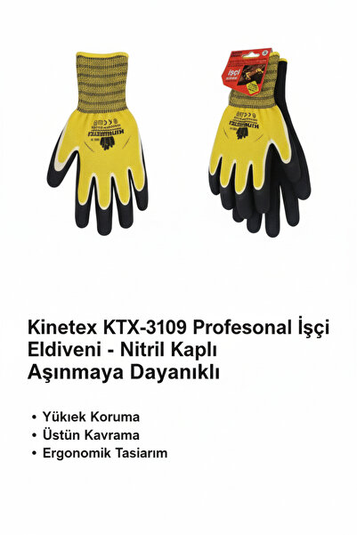 KİNETEX İŞ ELDİVENİ SARI SİYAH 6 ÇİFT