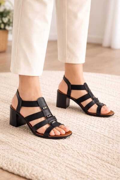 Macelife Women's Daily Thick Heeled Elastic Sandals