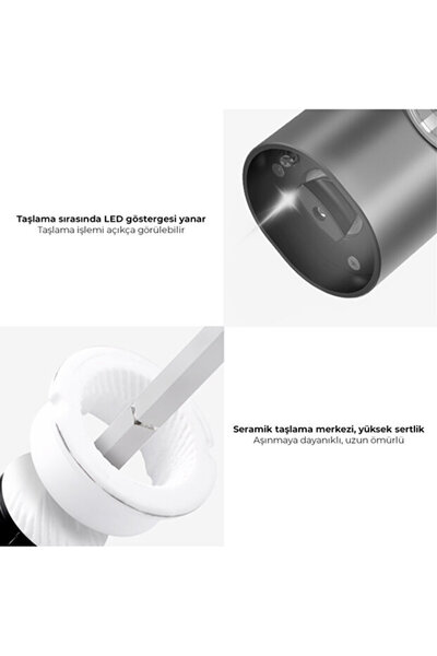 NEUTRON NTL-PG-01 Pilli Işıklı Baharat Öğütücü