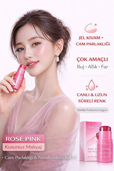 EELHOE Su Bazlı 3’ü 1 Arada Jel Tint Stick – Ruj Allık Far
