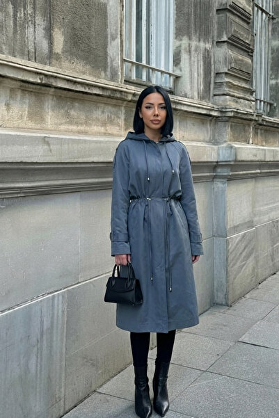 ALFUDO Moda Collection Snap Fastener Trench Coat