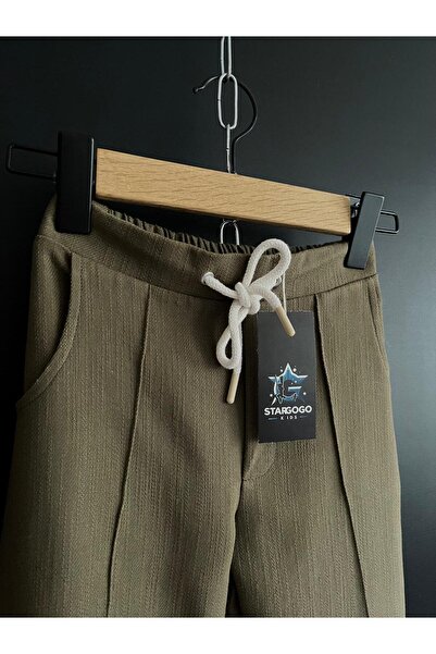 STAR GOGO KİDS Boys' Premium Organic Linen Pants (With Waist Drawstring and Elastic Back.)