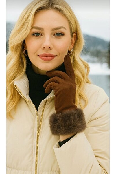 FUNDA AKIN Mi Luz Aksesuar Mi Luz Aksesuar Women's Fur-Lined Logo Touchscreen...