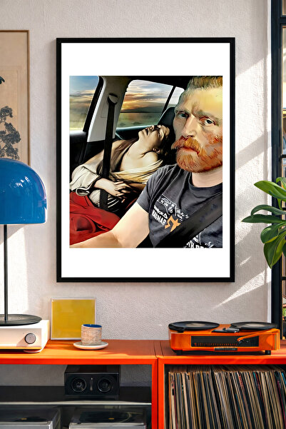 Koi Art Design Μοντέρνος πίνακας ζωγραφικής με μαύρο πλαίσιο, μονοκόμματος, μ...