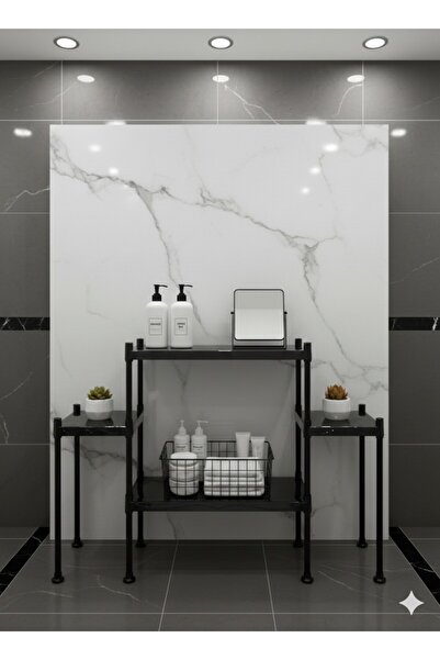 Lider Tunç TUNİVA NİVA Banyo Köşe Rafı 4 Bölmeli Modern Havlu Ve Deterjanlık ...