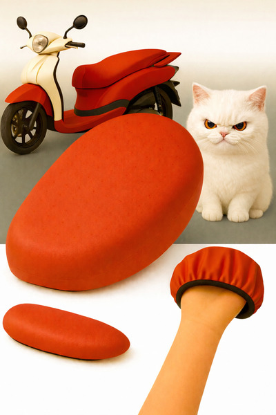 lawrenceshop Red Rmg Fortuna Compatible Motorcycle Leather Saddle Cover Tarpa...