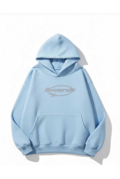 COHERENT Unisex Erkek/Kadın REVERSE Renkli TAŞ BASKILI Pamuklu Oversize Kapüş...