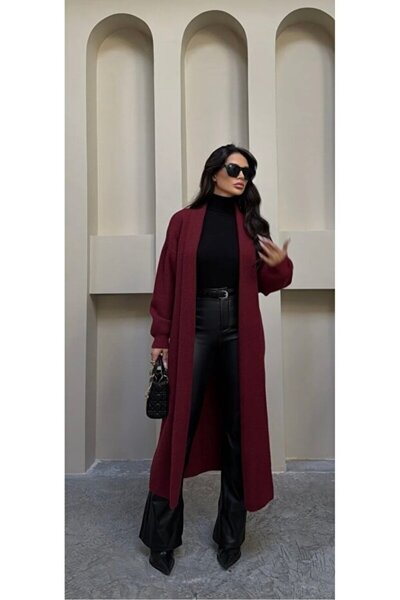 markazzi Women's Oversized Long Knit Cardigan – Pink, Stone, Beige, Black, Co...