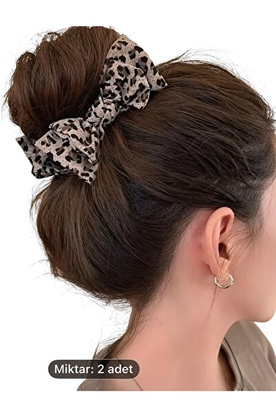 By Saadet Özkanlı Leopard Print Bun Hair Clip Butterfly Hair Clip