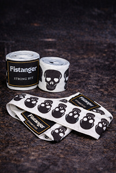 fistanger Kafatası Desenli Boks Bandajı | MMA, Kick Boks, Muay Thai El Bandajı