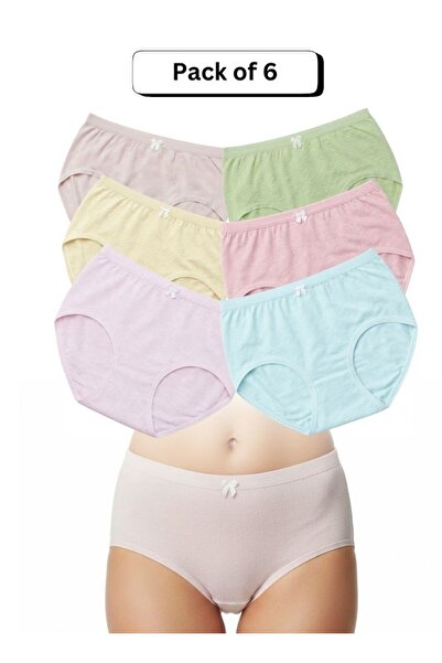 Comfort Women’s Soft Cotton Panties Pack of 6 – Lightweight Breathable Odor-C...
