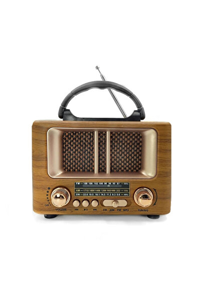 shopwave PLN Küçük Mini Boy Retro Ahşap Tasarım Bluetooth Hoparlörlü Radyo – ...
