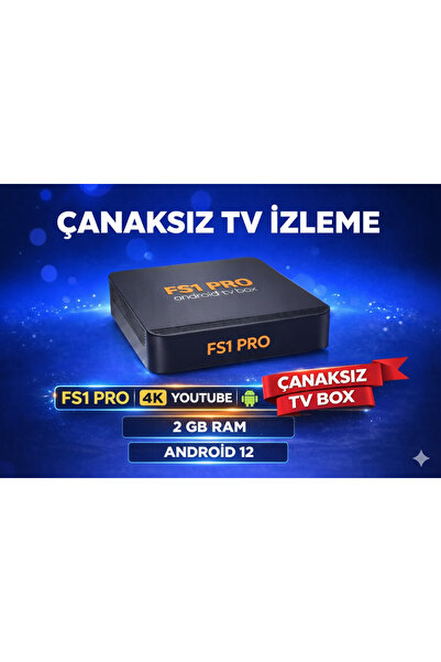 FS1PRO TEKNOLOJI FS1 PRO android Tv Box 4K Media Player Çanaksız Tv İzleme Ku...