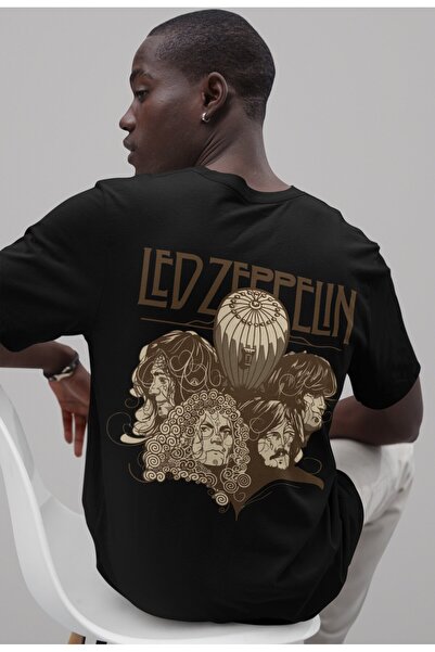 SEVBANO Tricou Led Zeppelin Rock Metal cu imprimeu pe spate, unisex, supradim...