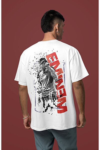 SEVBANO تي شيرت تصميم إمينيم رابير مطبوع للجنسين قصة فضفاضة للمغنيين