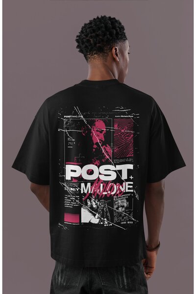 SEVBANO Ειδική σχεδίαση Post Malone Rapper με στάμπα στην πλάτη Unisex Oversi...