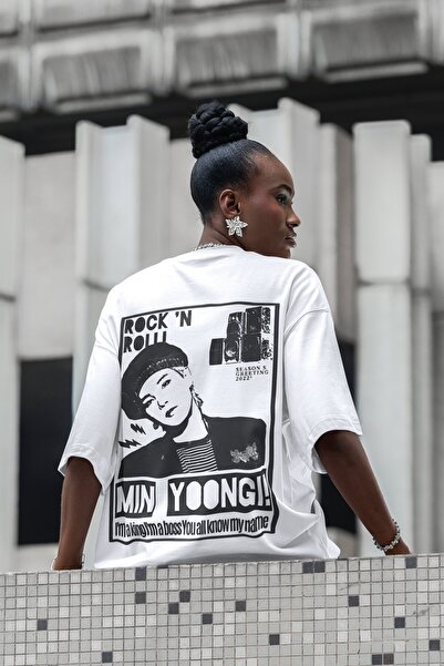 SEVBANO تي شيرت روك إن رول مين يونغ رقم مطبوع للجنسين قصة فضفاضة تي شيرت راب