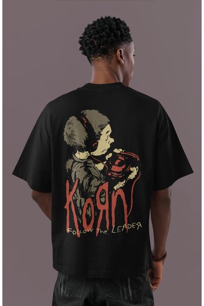 SEVBANO Korn Rock Metal Music Band Back Printed Unisex Oversized T-Shirt