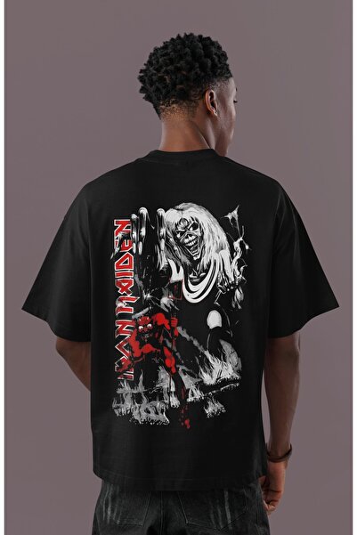 SEVBANO Σχεδιασμός Iron Maiden Rock Metal με στάμπα στην πλάτη Unisex Oversiz...